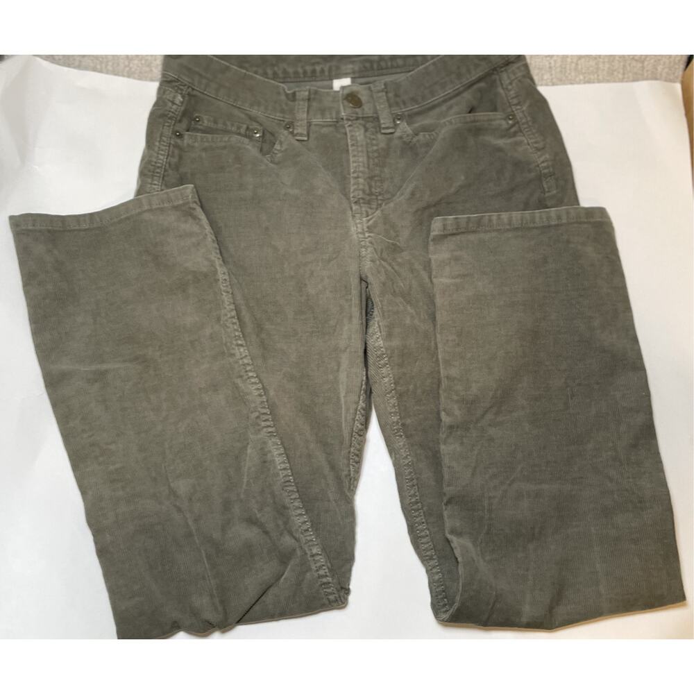 LL Bean Pine Green Micro Corduroy Pants Womens 6 Straight Leg Favorite Fit Bean - Picture 3 of 8